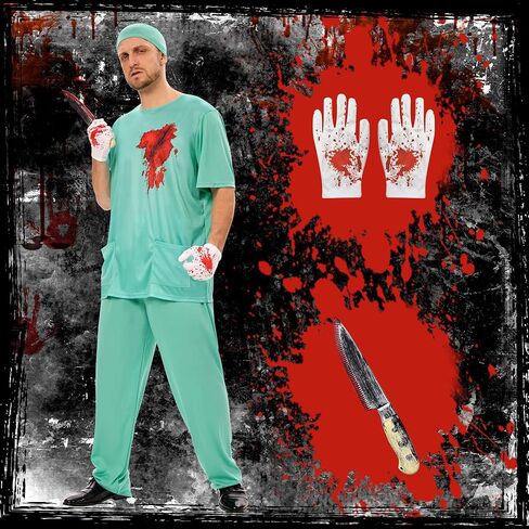 Funnlot Couples Halloween Costumes - Halloween Bloody Doctor Adult Nurse Costumes Matching Couples Halloween Costumes in Saudi Arabia