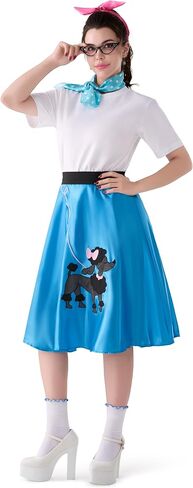 Spooktacular Creations Halloween 6Pcs 1950s Outfits for Women، تنانير القلطي للنساء 50s مجموعة أزياء مع جوارب للحفلات التنكرية in Saudi Arabia