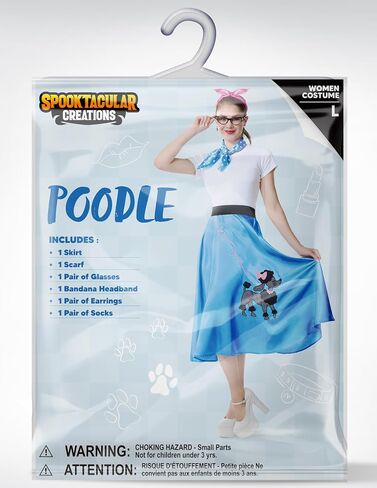 Spooktacular Creations Halloween 6Pcs 1950s Outfits for Women، تنانير القلطي للنساء 50s مجموعة أزياء مع جوارب للحفلات التنكرية in Saudi Arabia
