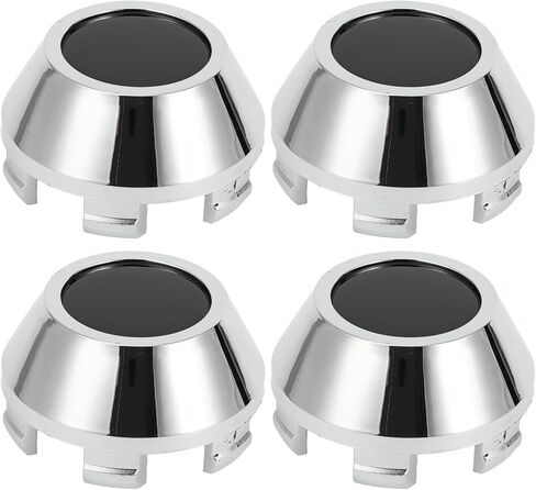 4Pcs Car Wheel Hub Center Caps, 64mm 2.52"OD Universal for Car Durable ABS Plastic Silver Tone Black Front and Rear Wheels in Saudi Arabia