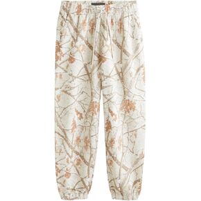 كامو Sweatpants المرأة فضفاض واسعة الساق Sweatpants عادية مابل ليف طباعة السراويل عالية الخصر الرباط الصوف السراويل in Kuwait