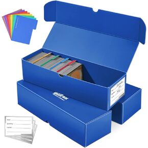 Trading Card Storage Box, 4-Pack·600 Count Card Storage Box with Dividers and Labels, Card Organizer for YuGiOh MTG TCG Magic and Collection, Trading Card Holder for Collector, 7 INCH in Kuwait