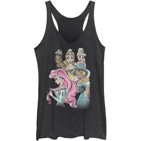 قميص بدون أكمام للسيدات من Disney Watercolor Princesses Racerback in Saudi Arabia