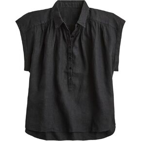 قمصان Zontroldy النسائية بأزرار سفلية كاجوال من القطن والكتان ورقبة على شكل حرف V قميص كاجوال بأكمام قصيرة وبلوزات علوية in Kuwait