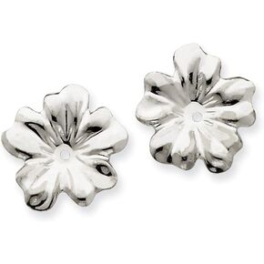 14k White Gold Floral Earring Jackets in Saudi Arabia