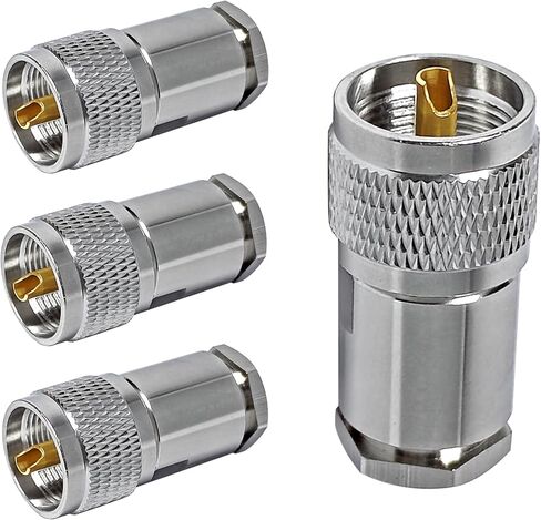 PL-259 Male Clamp Connector,UHF Male Coax Connector for RG8 LMR400 Cable(2 pcs) in Saudi Arabia
