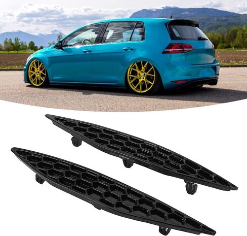 Rear Bumper Reflector, Fydun 2pcs Gloss Black Auto Bumper Reflector Honeycomb Set Suitable For MK7 2013?2016 in Saudi Arabia
