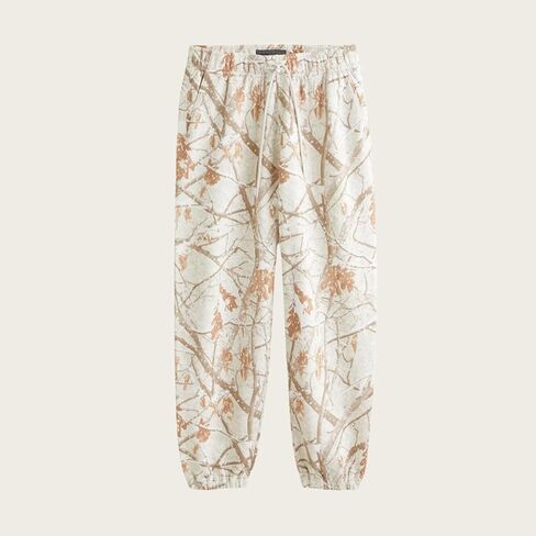كامو Sweatpants المرأة فضفاض واسعة الساق Sweatpants عادية مابل ليف طباعة السراويل عالية الخصر الرباط الصوف السراويل in Kuwait