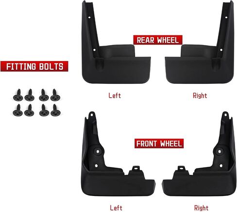 x xotic tech 4PCS Front & Rear Mud Flap Splash Guards Fender Flare Mudguard Dirt Slush Trap Protector w/Hardware Accessories Full Set Compatible with Toyota Corolla 2020 2021 2022 2023 2024 in Saudi Arabia