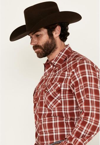 قميص Wrangler رجالي بطباعة منقوشة وأكمام طويلة غربي - 112359586 أحمر in Saudi Arabia
