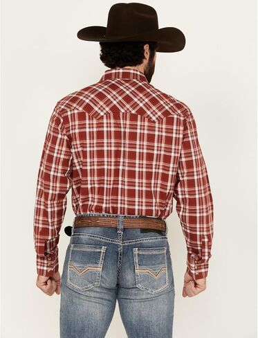 قميص Wrangler رجالي بطباعة منقوشة وأكمام طويلة غربي - 112359586 أحمر in Saudi Arabia