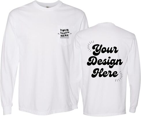 INK STITCH Unisex Comfort Colors 4410 Custom Printing Design Your Own Pocket Heavyweight Long Sleeve Tees in Saudi Arabia