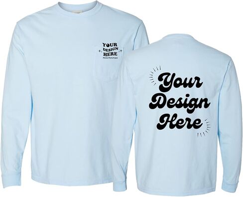 INK STITCH Unisex Comfort Colors 4410 Custom Printing Design Your Own Pocket Heavyweight Long Sleeve Tees in Saudi Arabia