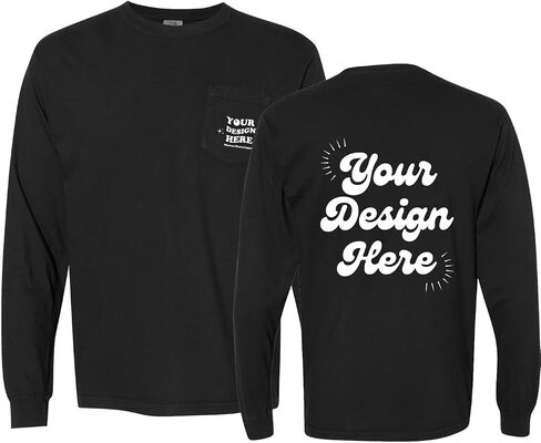 INK STITCH Unisex Comfort Colors 4410 Custom Printing Design Your Own Pocket Heavyweight Long Sleeve Tees in Saudi Arabia