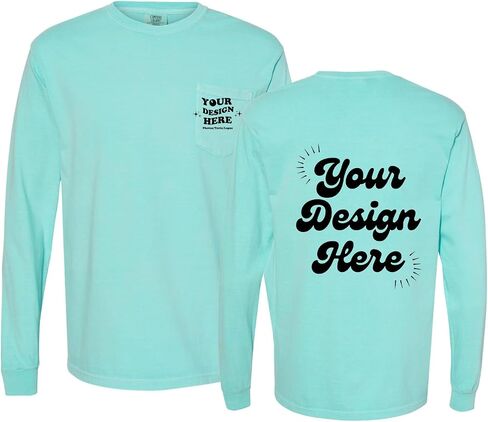 INK STITCH Unisex Comfort Colors 4410 Custom Printing Design Your Own Pocket Heavyweight Long Sleeve Tees in Saudi Arabia