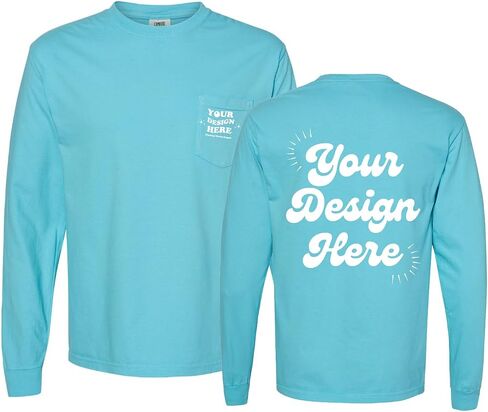 INK STITCH Unisex Comfort Colors 4410 Custom Printing Design Your Own Pocket Heavyweight Long Sleeve Tees in Saudi Arabia