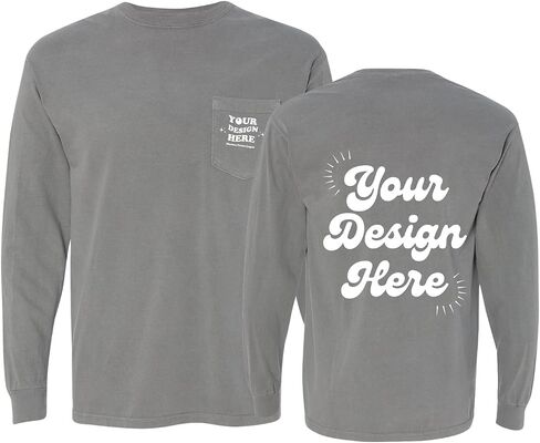 INK STITCH Unisex Comfort Colors 4410 Custom Printing Design Your Own Pocket Heavyweight Long Sleeve Tees in Saudi Arabia