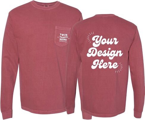 INK STITCH Unisex Comfort Colors 4410 Custom Printing Design Your Own Pocket Heavyweight Long Sleeve Tees in Saudi Arabia