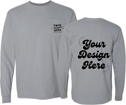 INK STITCH Unisex Comfort Colors 4410 Custom Printing Design Your Own Pocket Heavyweight Long Sleeve Tees in Saudi Arabia