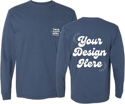 INK STITCH Unisex Comfort Colors 4410 Custom Printing Design Your Own Pocket Heavyweight Long Sleeve Tees in Saudi Arabia