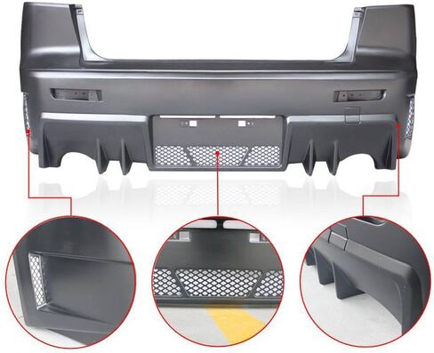 IKON MOTORSPORTS, Rear Bumper Cover Conversion Compatible With 2008-2015 Mitsubishi Lancer (Not Fit Evolution Models), Black FQ FQ440 Style Polypropylene PP in Saudi Arabia