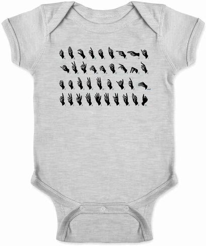 Pop Threads American Sign Language Alphabet Communication Infant Baby Boy Girl Bodysuit in Saudi Arabia