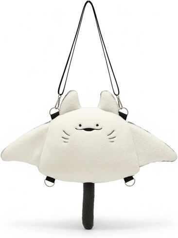 Cute Manta Ray Plush Mini Purse – Soft Stuffed Animal Backpack with Adjustable Straps, Small Crossbody Shoulder Bag for Women, Kids, Teens, Girls, Gift for Animal Lovers in Saudi Arabia