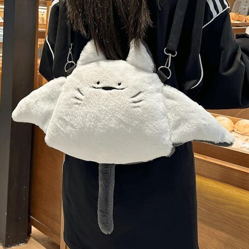 Cute Manta Ray Plush Mini Purse – Soft Stuffed Animal Backpack with Adjustable Straps, Small Crossbody Shoulder Bag for Women, Kids, Teens, Girls, Gift for Animal Lovers in Saudi Arabia