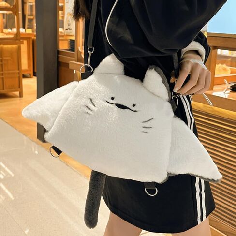 Cute Manta Ray Plush Mini Purse – Soft Stuffed Animal Backpack with Adjustable Straps, Small Crossbody Shoulder Bag for Women, Kids, Teens, Girls, Gift for Animal Lovers in Saudi Arabia