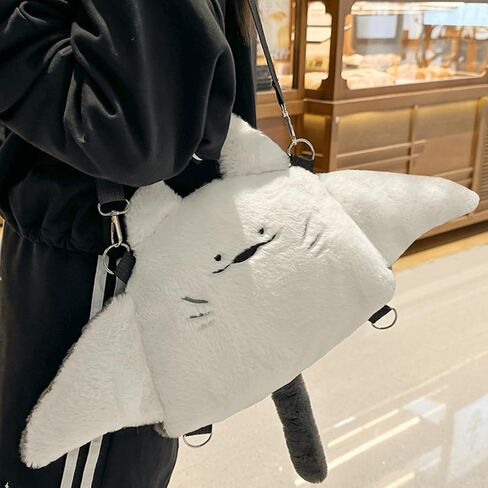 Cute Manta Ray Plush Mini Purse – Soft Stuffed Animal Backpack with Adjustable Straps, Small Crossbody Shoulder Bag for Women, Kids, Teens, Girls, Gift for Animal Lovers in Saudi Arabia