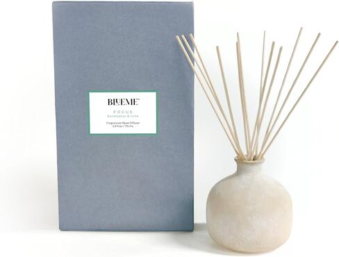 BLUEME Renew-Ivy & Rose, 5.92 Fl Oz Wellness Diffuser, Contains Essential Oil, Sustainable, Hand Finished, Premium, Luxury Ceramic, Natural Rattan Reeds in Saudi Arabia