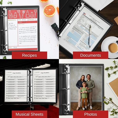 50 واقي ورق شفاف من Office Werks لـ 3 مجلدات حلقية، واقيات صفحات مقاس 8.5 × 11 بوصة، أوراق حماية ورق تحميل علوي مع فتحات معززة، آمنة أرشيفية للمستندات والصور in Kuwait