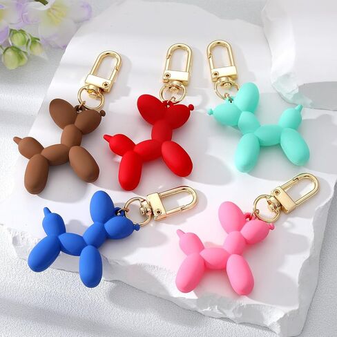 Balloon dog shape keychain cute cartoon animal dog car keychain bag accessories in Saudi Arabia