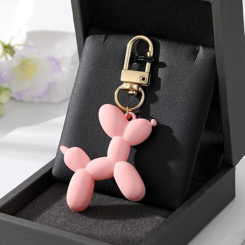 Balloon dog shape keychain cute cartoon animal dog car keychain bag accessories in Saudi Arabia