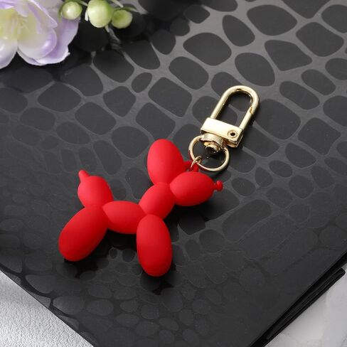 Balloon dog shape keychain cute cartoon animal dog car keychain bag accessories in Saudi Arabia