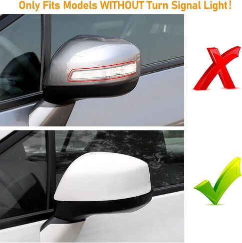 Moonlinks Compatible with 2012-2015 Honda Civic Side Mirror Cover Replacement,White LH & RH Side Door Rearview Mirror Cap for 9th Gen Civic in Saudi Arabia