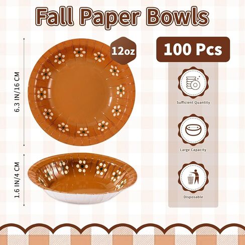 Grencian 100 Pcs 12 Oz Football Paper Bowls Football Party Supplies Heavy Duty Football Party Disposable Soup Bowls Football Dessert Bowls for Football Birthday Gameday Tailgate Party Decorations in Kuwait