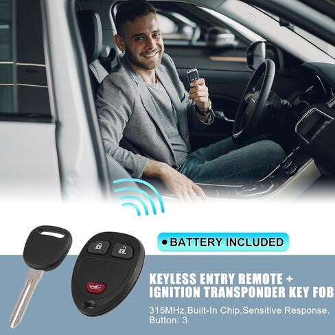 X AUTOHAUX KOBGT04A 315MHz Keyless Entry Remote Ignition Transponder Key Fob for Chevrolet HHR 2006-2011 for Chevy Uplander 2006-2008 for Buick Terraza 2006-2007 3 Buttons in Saudi Arabia
