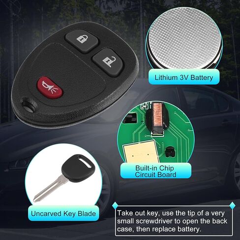 X AUTOHAUX KOBGT04A 315MHz Keyless Entry Remote Ignition Transponder Key Fob for Chevrolet HHR 2006-2011 for Chevy Uplander 2006-2008 for Buick Terraza 2006-2007 3 Buttons in Saudi Arabia