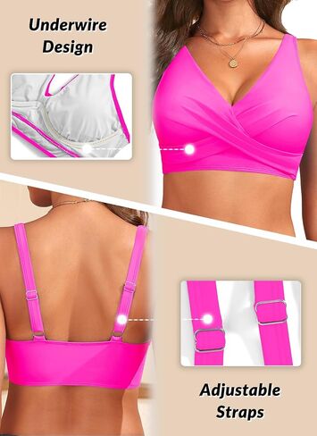 Women Underwire Bikini Top - Push Up Bathing Suit Top Large Bust Swim Top 2025 Swimsuit Top in Kuwait