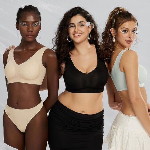 Women Seamless Bras No Underwire Push Up Pullover Bras Full Coverage Bralettes Wireless Lightweight Soft Everyday Bra in Saudi Arabia