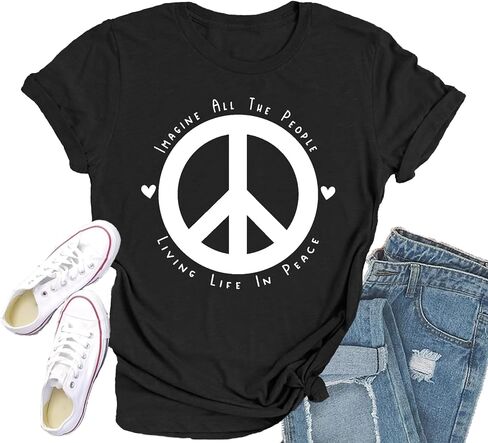 Equality Shirt for Women Human Rights T-Shirts Peace Sign Tee Tops in Kuwait