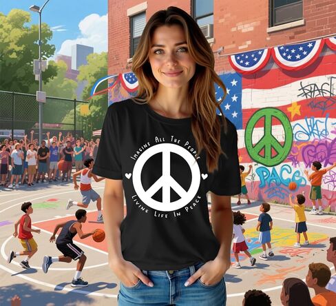 Equality Shirt for Women Human Rights T-Shirts Peace Sign Tee Tops in Kuwait