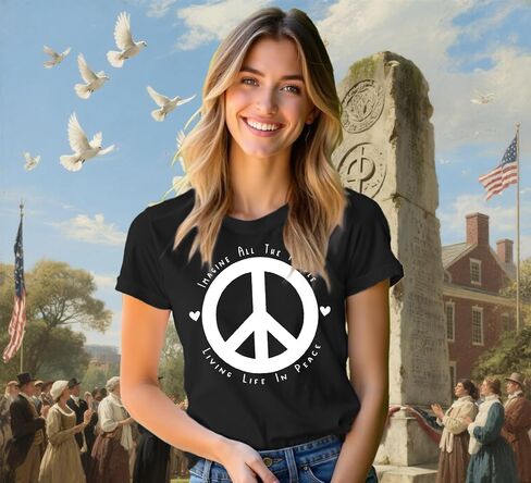 Equality Shirt for Women Human Rights T-Shirts Peace Sign Tee Tops in Kuwait