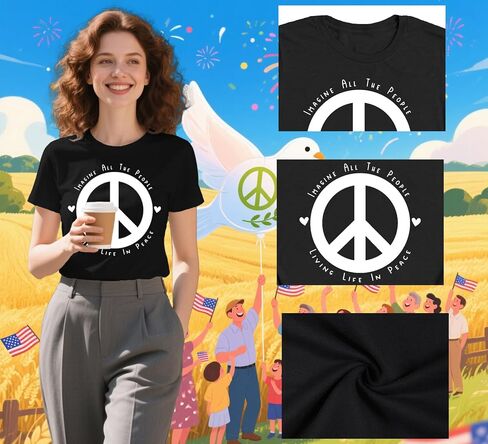 Equality Shirt for Women Human Rights T-Shirts Peace Sign Tee Tops in Kuwait