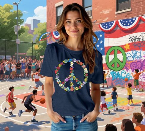 Equality Shirt for Women Human Rights T-Shirts Peace Sign Tee Tops in Kuwait