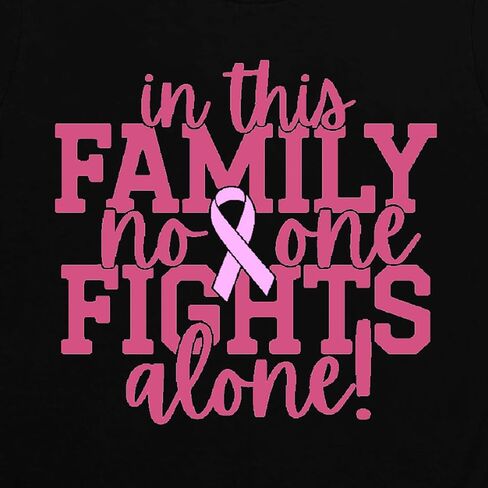 Breast Cancer Shirts for Women Pink Ribbon T-Shirt in This Family No One Fights Alone Tee Tops in Saudi Arabia