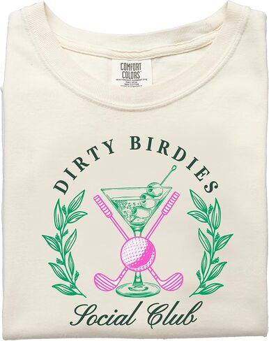 قميص جولف Olive Loves Apple Funny Dirty Birdies للنساء تي شيرت Preppy Martini للاعبي الجولف in Kuwait