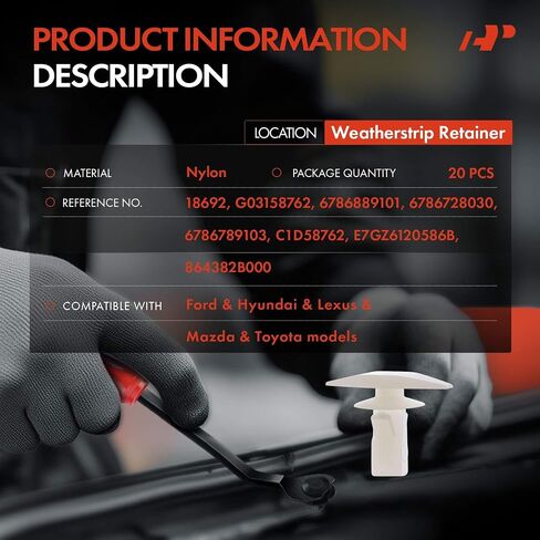 A-Premium 30 قطعة من النايلون السير الوقائي للسيارة مثبت دبوس الدفع متوافق مع Toyota Camry RAV4 Corolla Prius Tacoma Highlander Tundra Sienna Hyundai Santa Fe Lexus ES300 Ford Aspire Mazda in Saudi Arabia