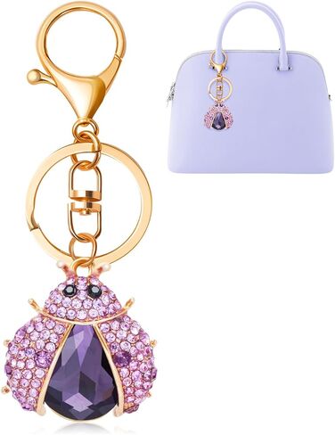 Ladybug Keychain Crystal Rhinestone Sparkling Keychain Cute Keychain for Women for Purse Wallets Backpacks Handbags in Kuwait